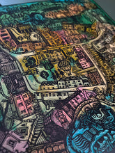 Load image into Gallery viewer, Handpainted Linoblock - Historic Malmesbury