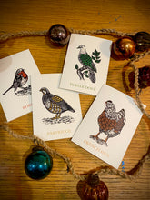 Load image into Gallery viewer, 8 Christmas bird cards