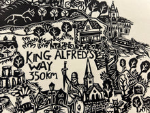 Load image into Gallery viewer, King Alfred’s Way Linocut
