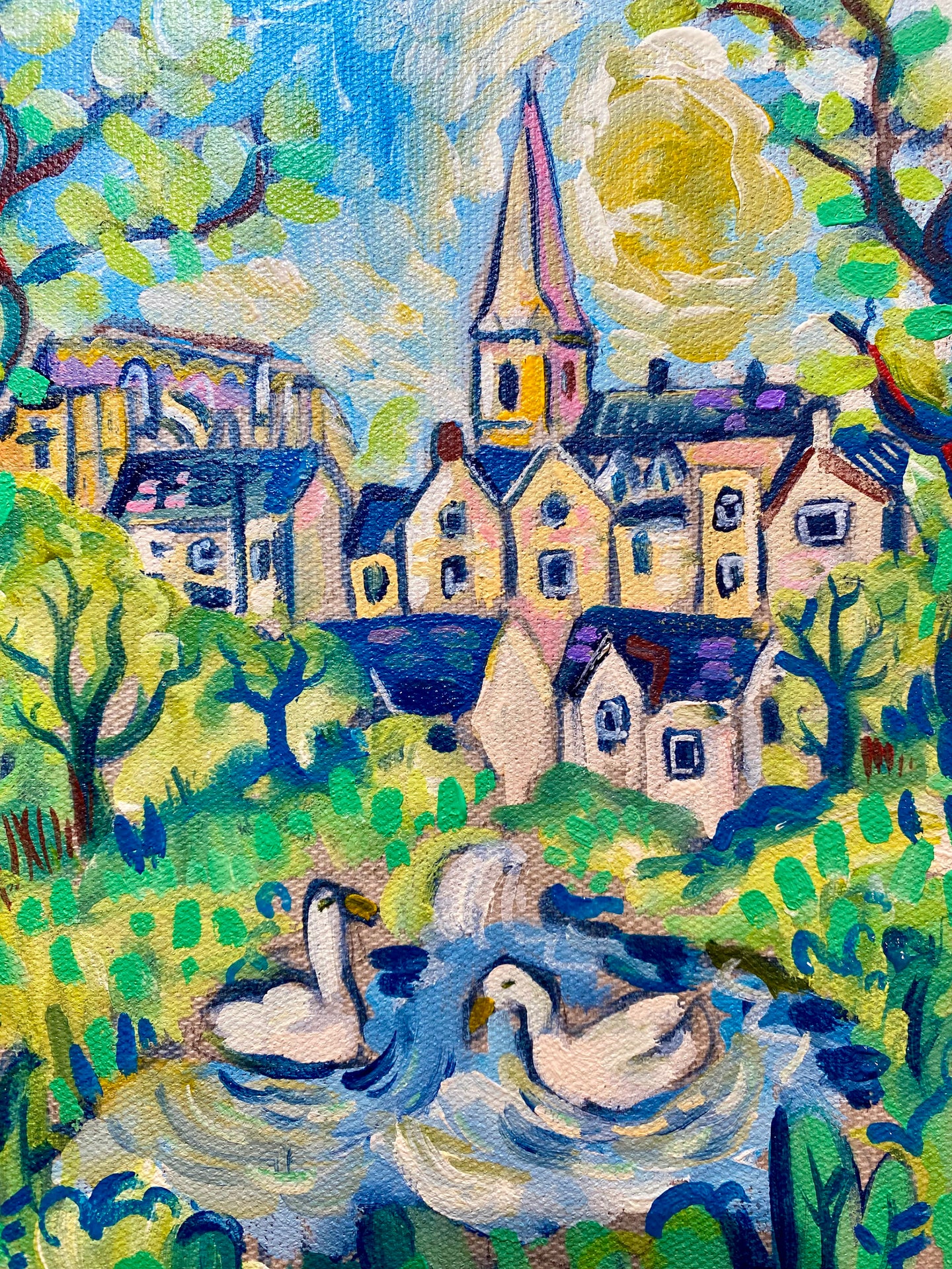 Swans in the river