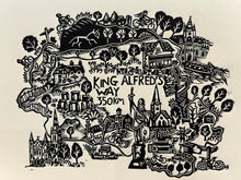 Load image into Gallery viewer, King Alfred’s Way Linocut
