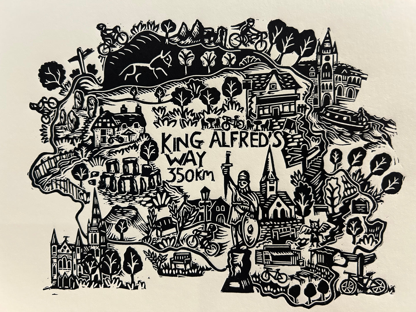 King Alfred’s Way Linocut