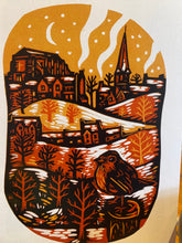 Load image into Gallery viewer, Set of 6 linocut Christmas cards
