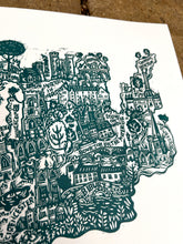 Load image into Gallery viewer, The Cotswolds – Original Linocut Print
