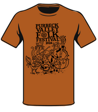 Load image into Gallery viewer, Purbeck Valley Folk Festival Eco friendly T shirt - Adult's unisex
