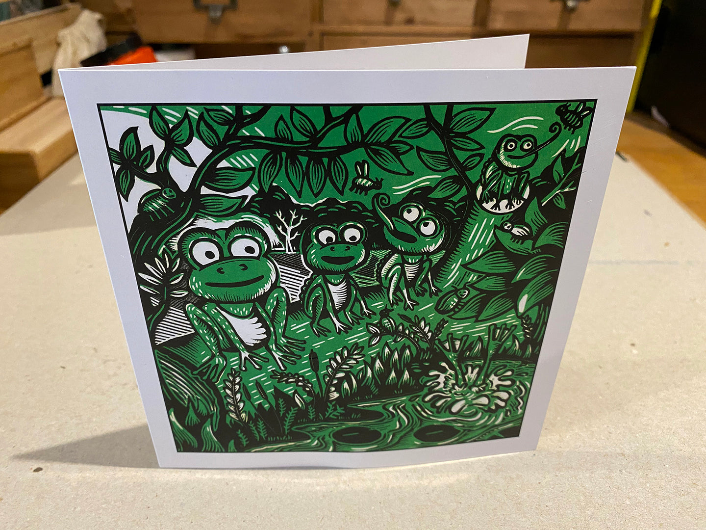 Five Green Speckled Frogs - Card