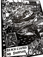 Load image into Gallery viewer, Jaws Linocut
