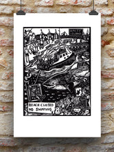 Load image into Gallery viewer, Jaws Linocut
