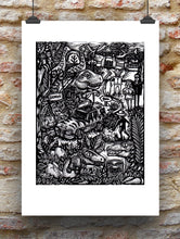 Load image into Gallery viewer, Jurassic Park Linocut
