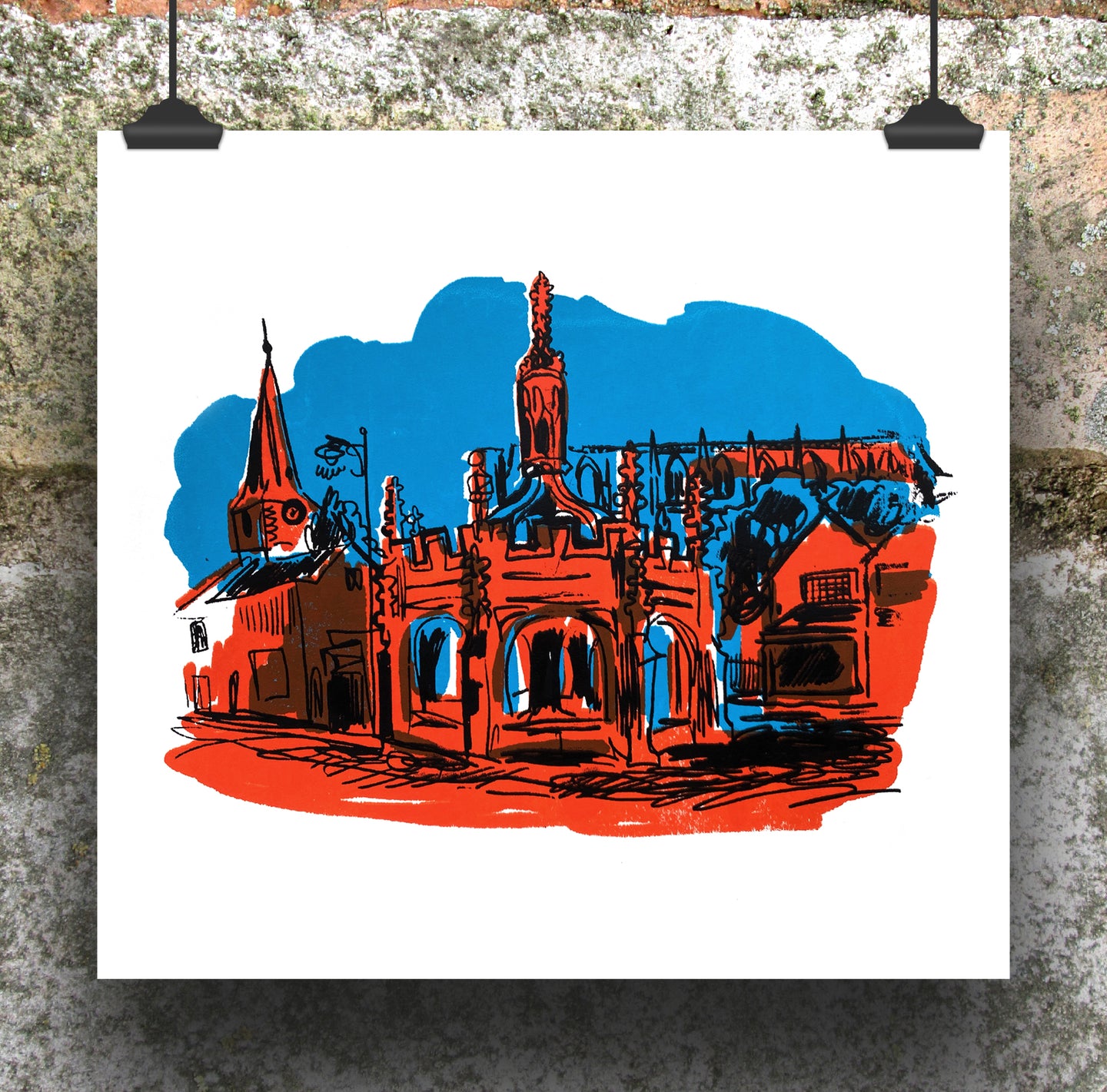 Malmesbury Market Cross Screenprint